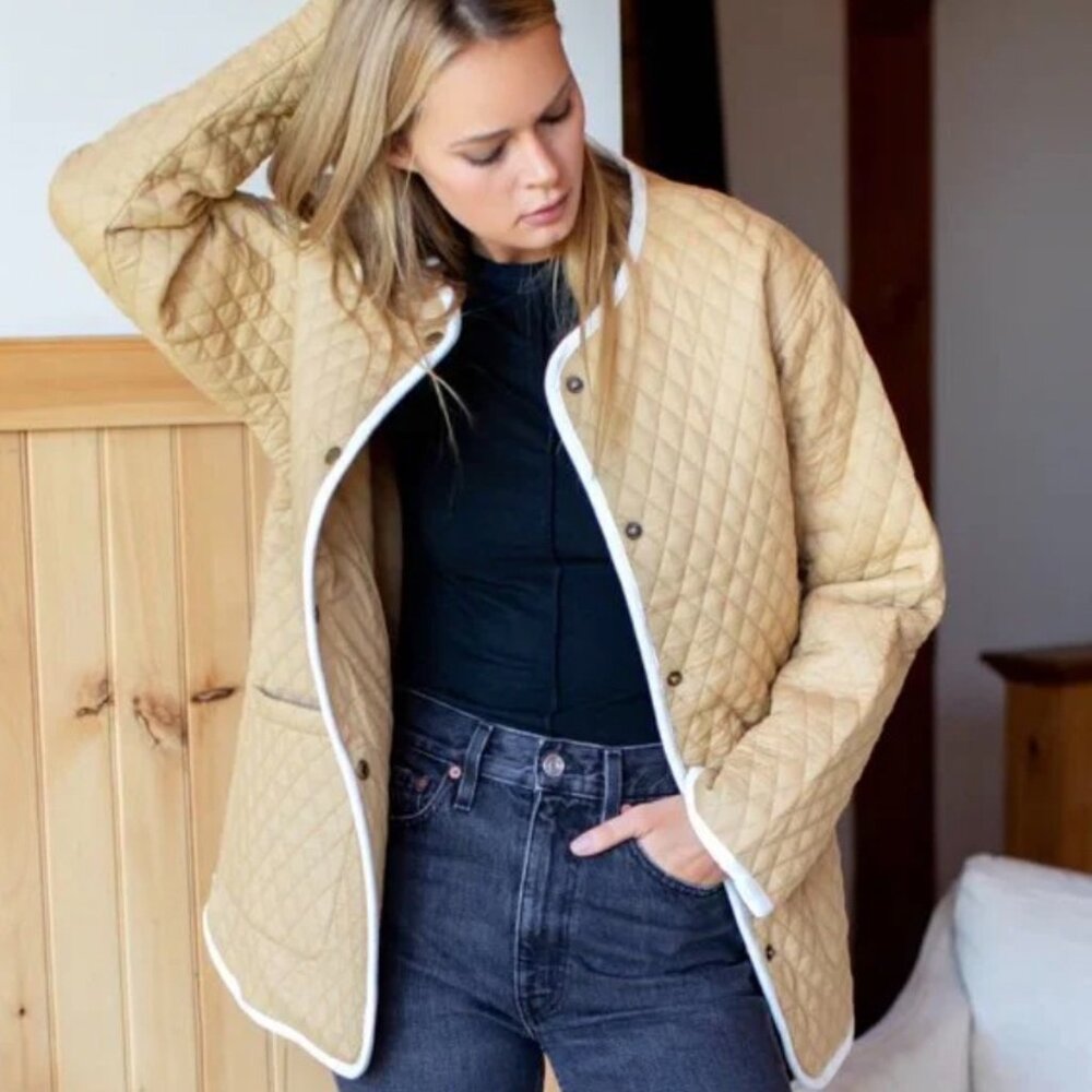 Emerson Fry India Quilted Long Coat - Size M